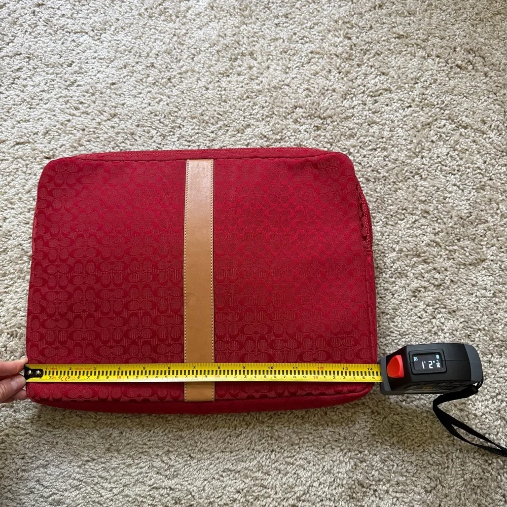 Coach Voyage Signature Padded Laptop Case - Red Canvas - Picture 8 of 13